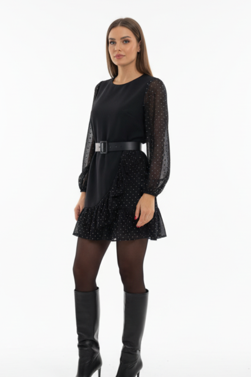 NEFIS™ – VESTIDO CON MANGAS BRILLANTES